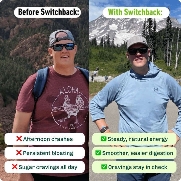 Before and After Switchback transformation